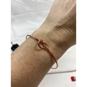 Knot Bracelet Pink Gold Cuff Bangle Classic Boho Festival Quiet Luxury